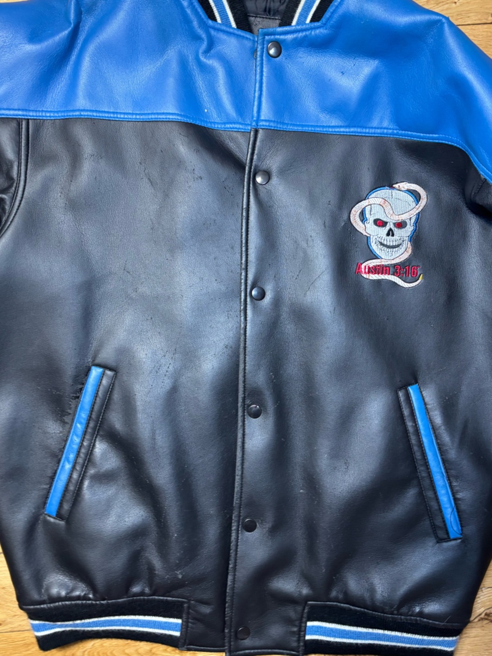 Vintage 1999 WWF Stone Cold Steve Austin Titan Sports Varsity Jacket M - Picture 6 of 8